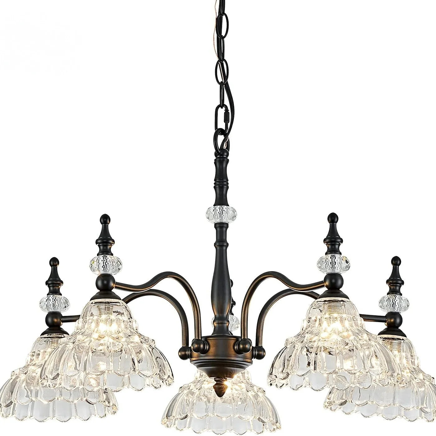Normichy LED Pendant Light Glass Flower Fixture For Living Room
