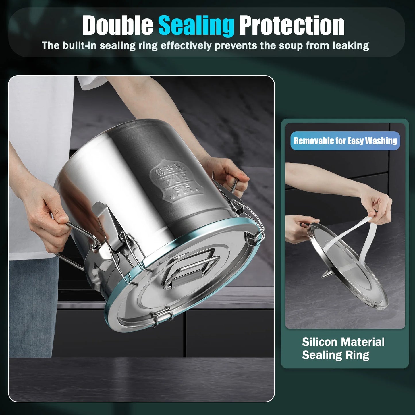 Bymaocar Stainless Steel Cereal Storage Container Airtight