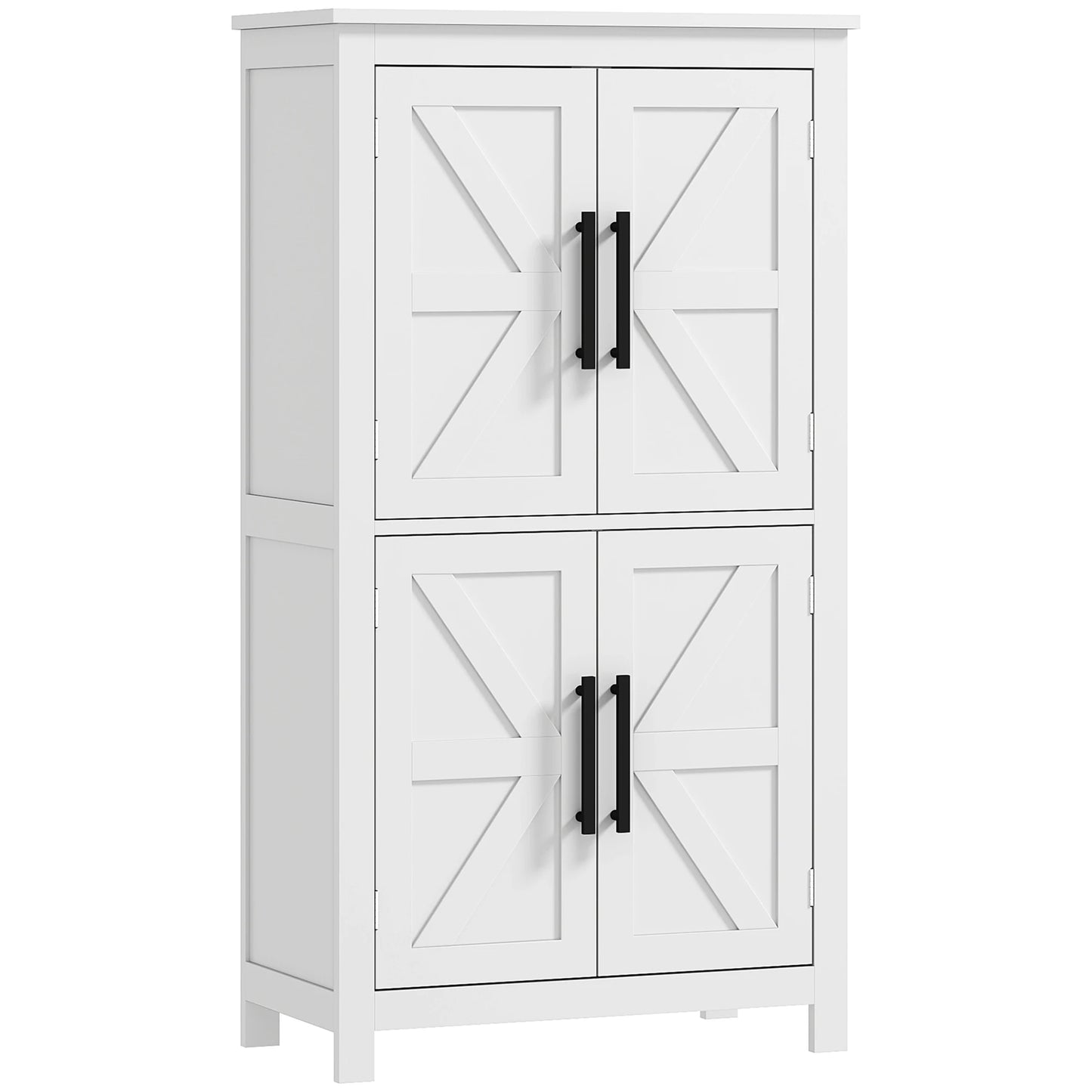 HOMCOM Farmhouse Bathroom Floor Cabinet With Barn Doors