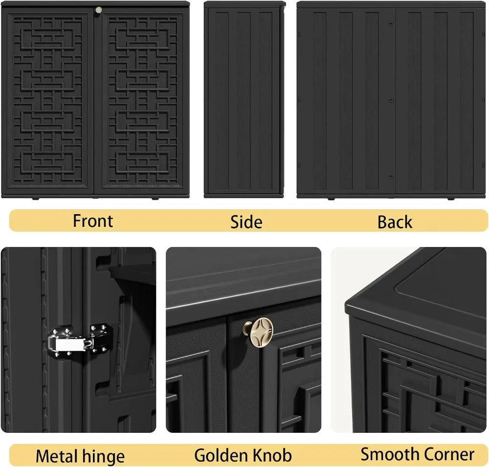 Compact HDPE Outdoor Storage Shed For Garden Tool Boxes