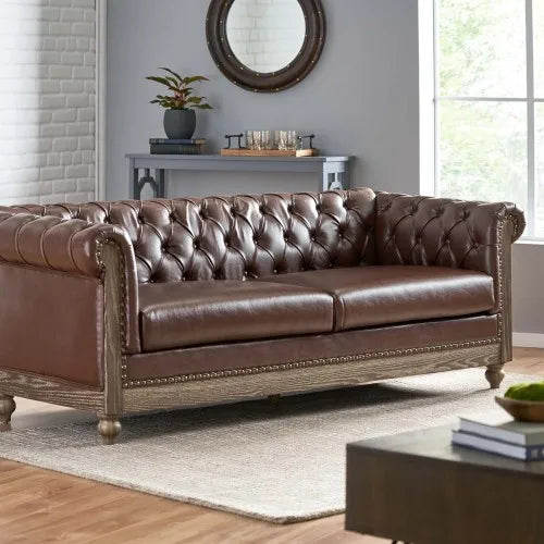 Comfy Sofa With Wooden Legs Retro Style Living Room