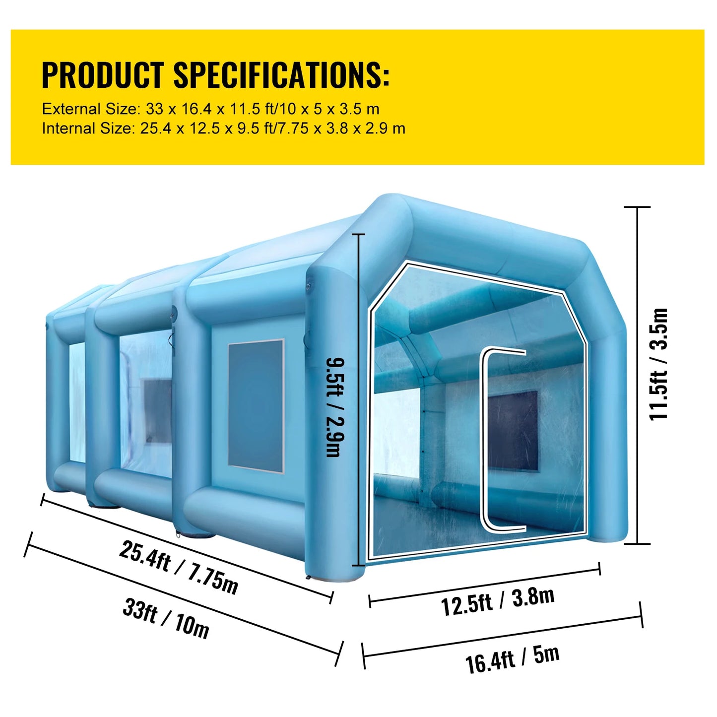 SucceBuy Inflatable Spray Booth Tent For Car Painting