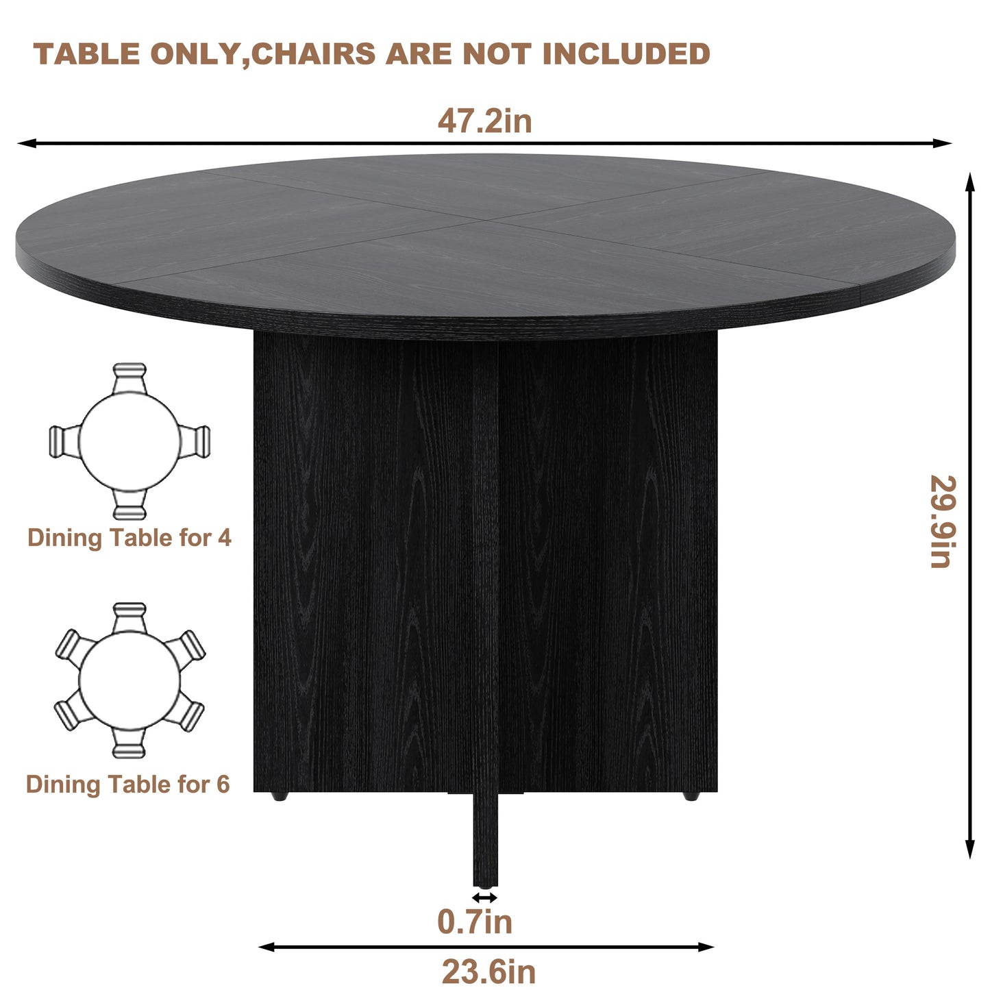 Wooden Dining Table For Four To Six People Dining Room Furniture Waterproof