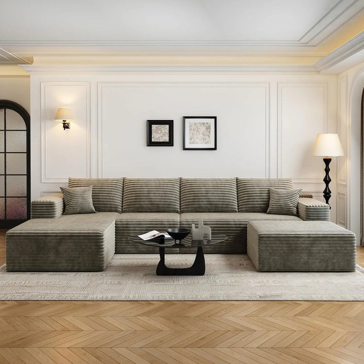 XPLVCN Modular Sectional Sofa With L Shaped Chaise Modern Upholstered