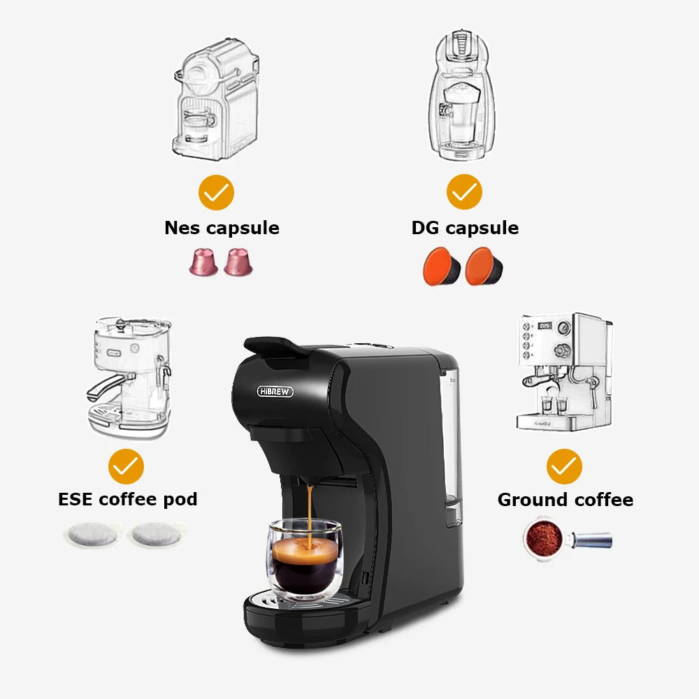 HiBREW 19 Bar 4in1 Espresso Capsule Coffee Machine