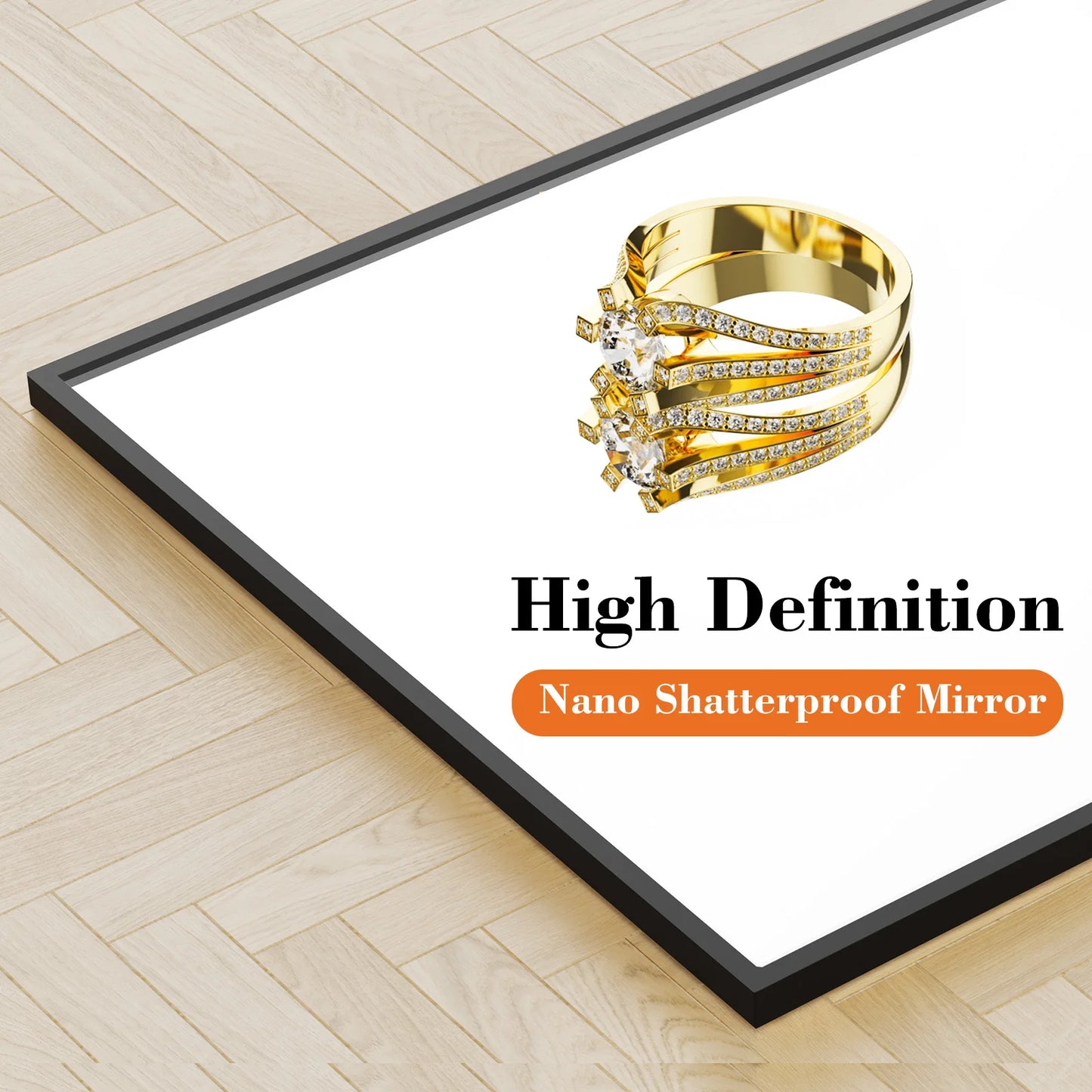 JHK Full Body Wall Mirror With Stand Aluminum Alloy Frame For Entryway And Bedroom