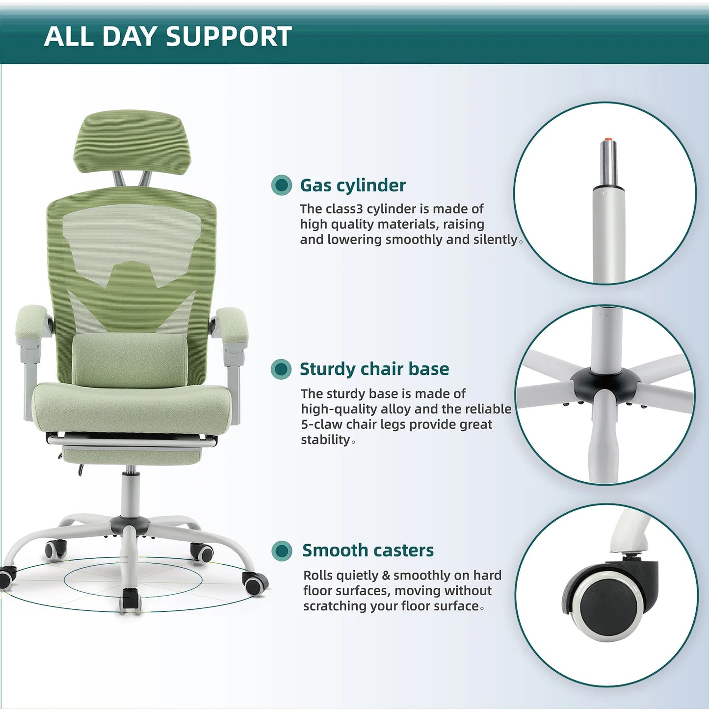 JHK Ergonomic Reclining High Back Mesh Chair With Lumbar Support And Lockable Tilt