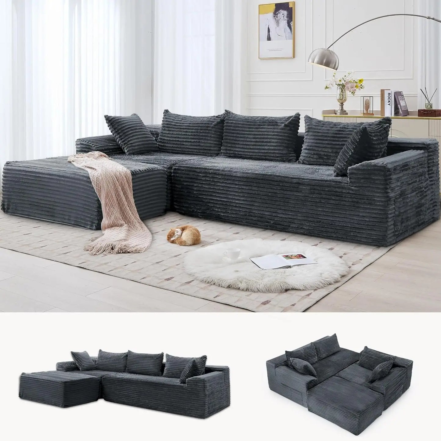 Modular Sectional Sofa With L Shaped Chaise