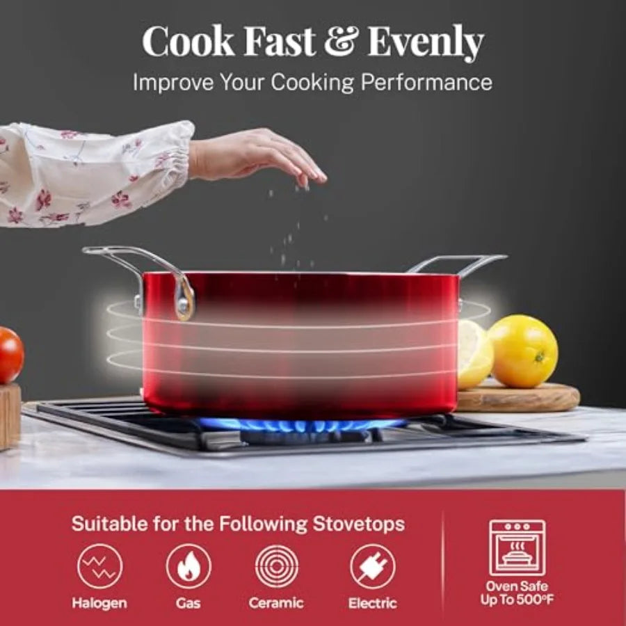 Pots And Pans Set Nonstick Cookware Bakeware With Lids