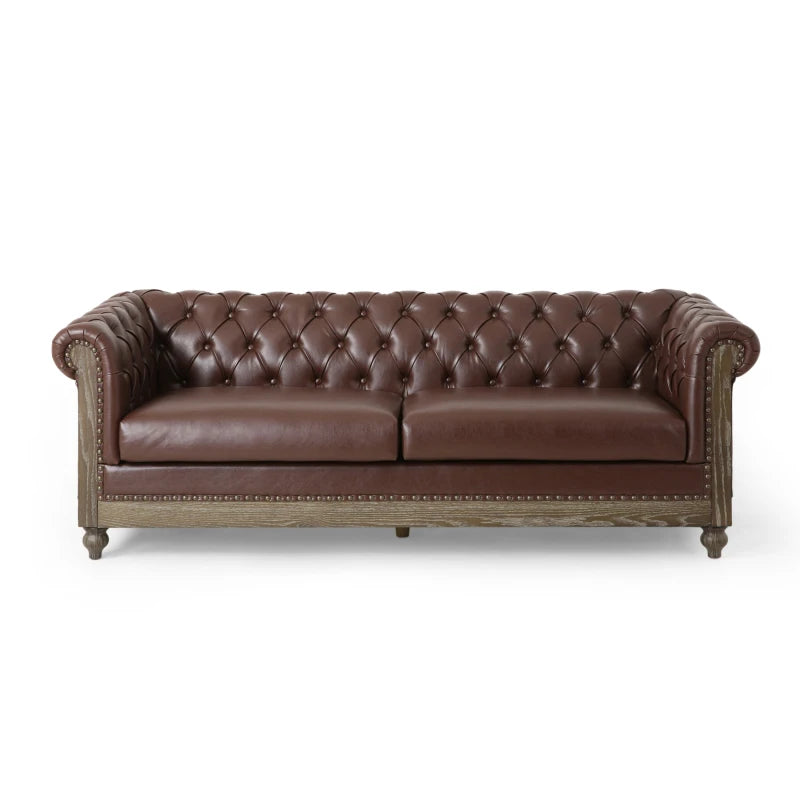 Comfy Sofa With Wooden Legs Retro Style Living Room
