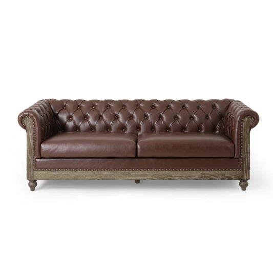 Comfy Sofa With Wooden Legs Retro Style Living Room