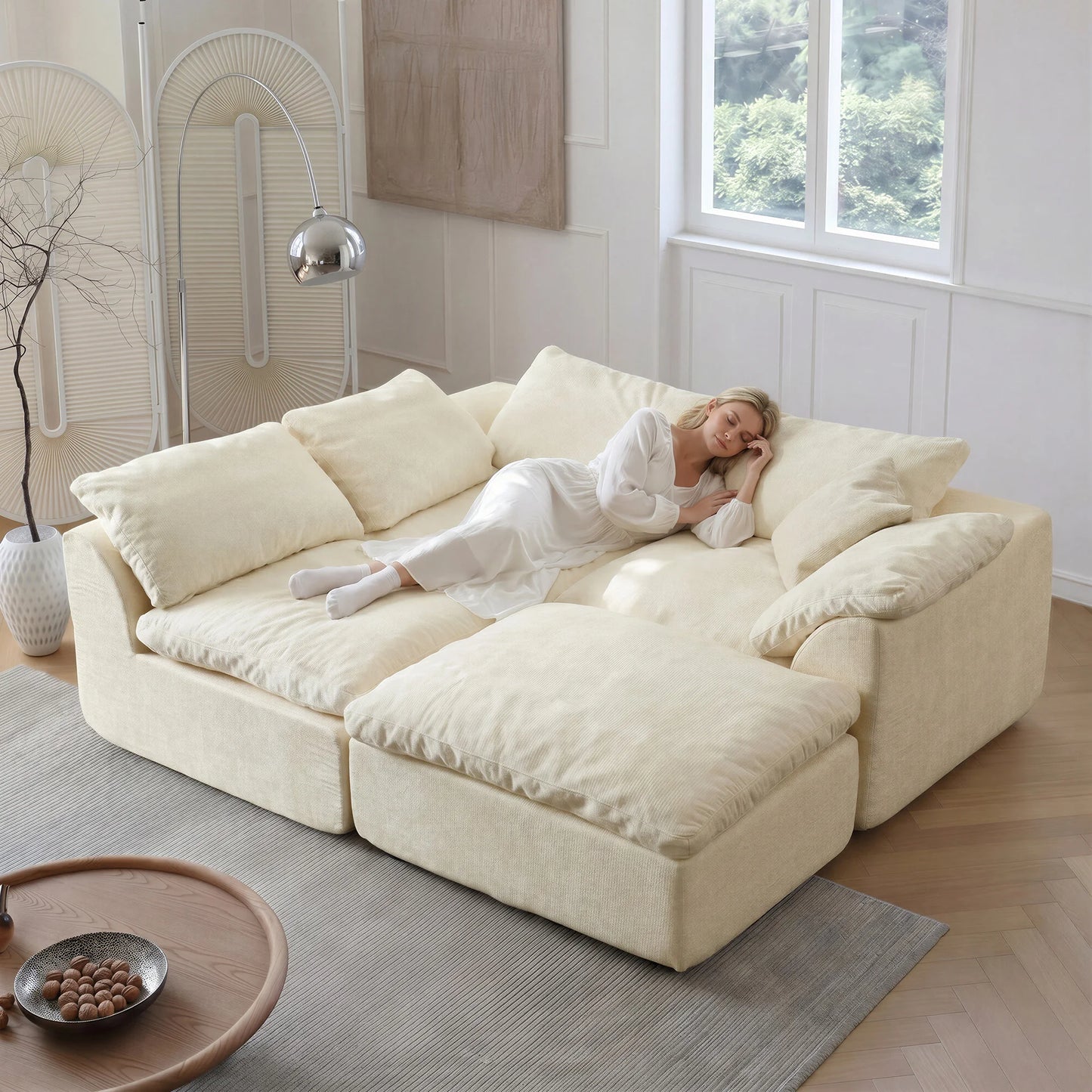 Yeflixvrau Modern Modular Sectional Sofa Cloud Couch With Removable Cushions