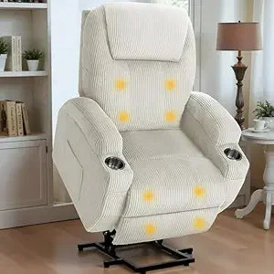 Massage Electric Power Lift Recliner Chair for Seniors with Corduroy