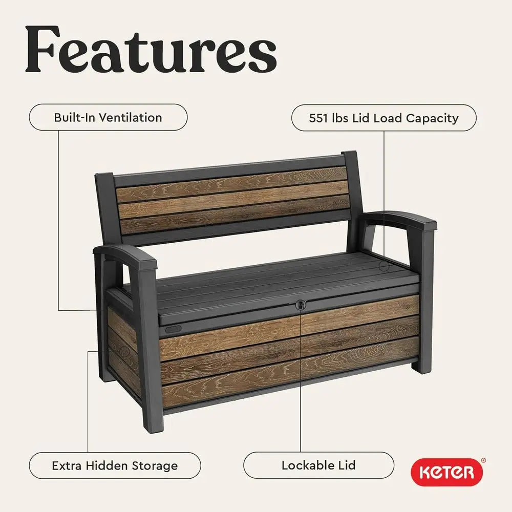 DAFIFY Signature Storage Bench Deck Box For Patio Furniture
