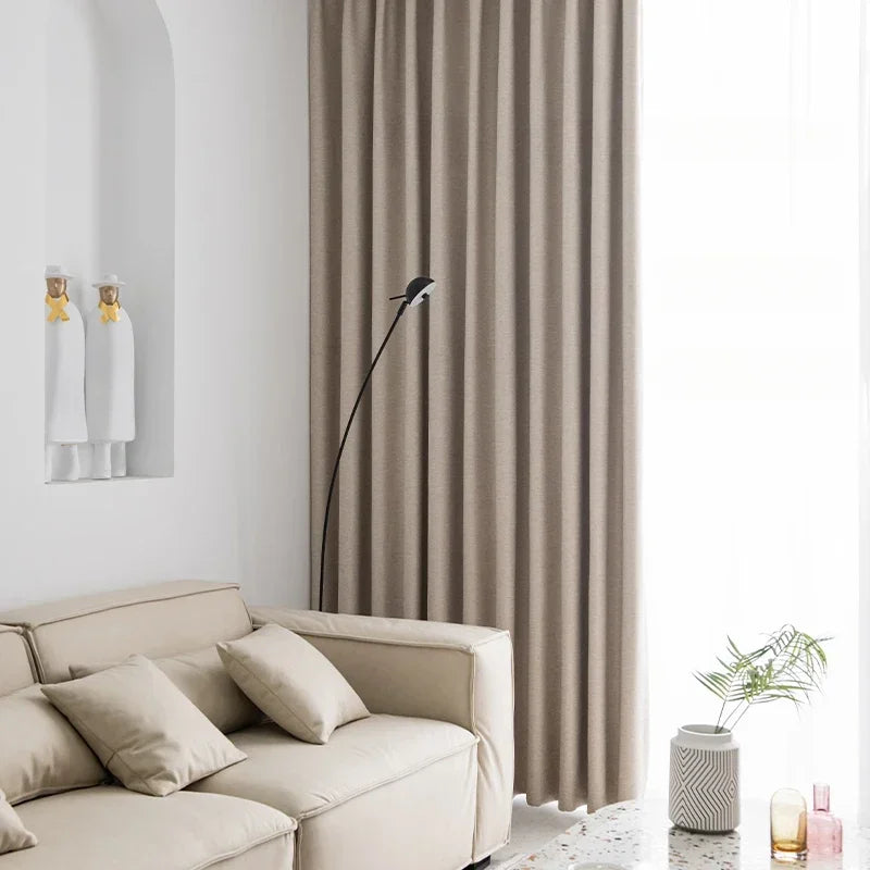 80-90% Blackout Soundproof Curtains for Living Room Bedroom Balcony Bay Window Drapes Simple Drape Large Area Study Thickened