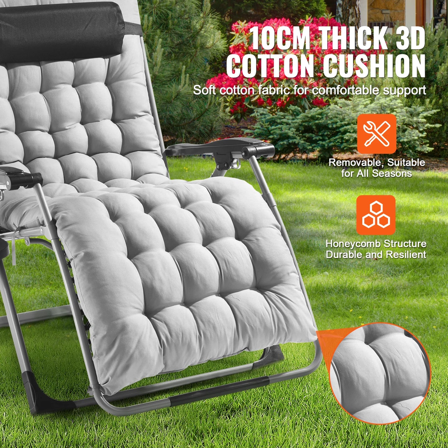 SucceBuy Zero Gravity Recliner Chair With Cushion Footrest And Cupholder