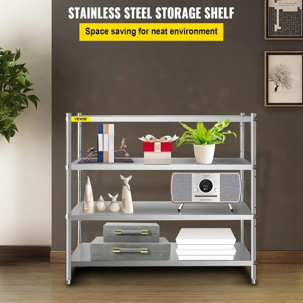 XMSJ Stainless Steel Four Tier Heavy Duty Storage Rack