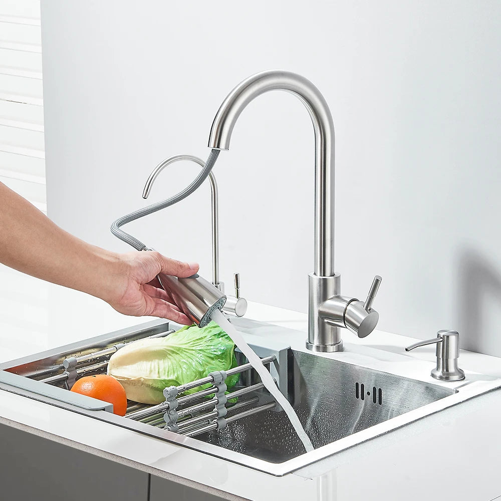 MYQualife Stainless Steel Kitchen Sink With Faucet And Soap Dispenser