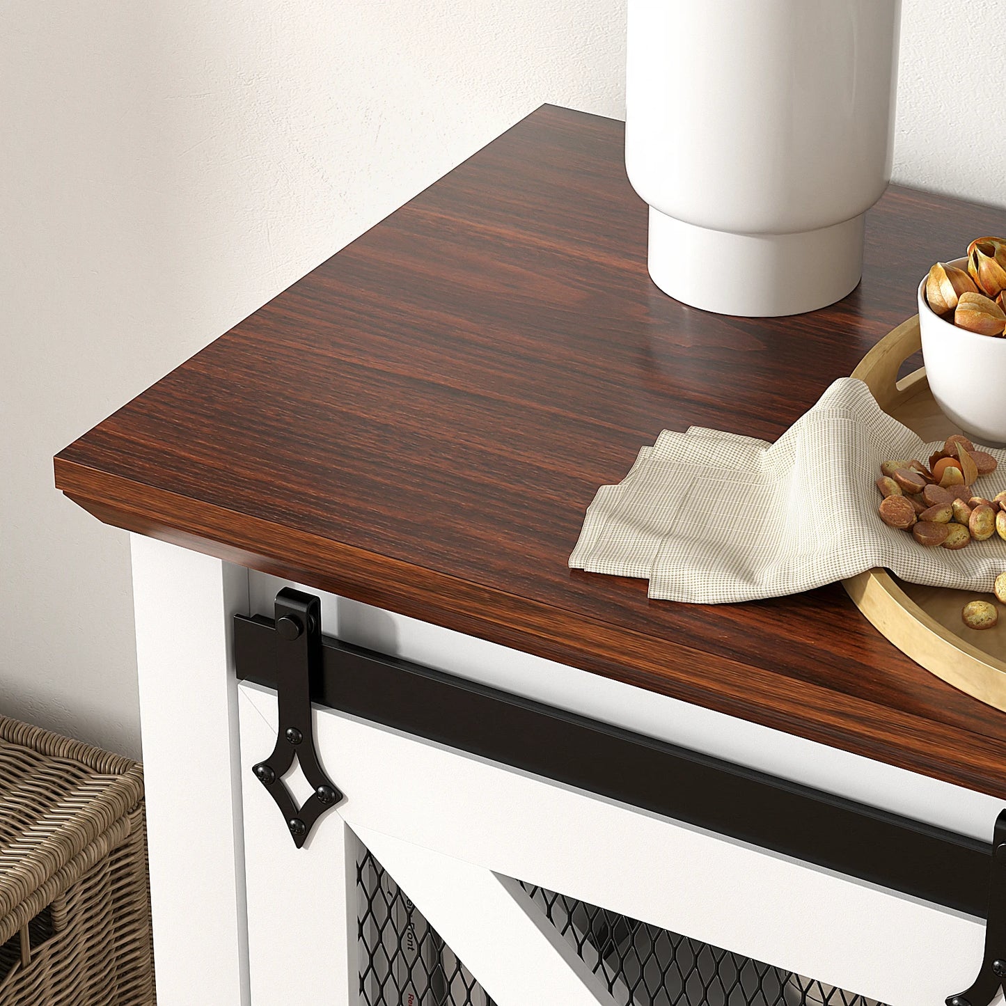 VOWNER Modern TV Stand With 1 Drawer And 2 Cabinets